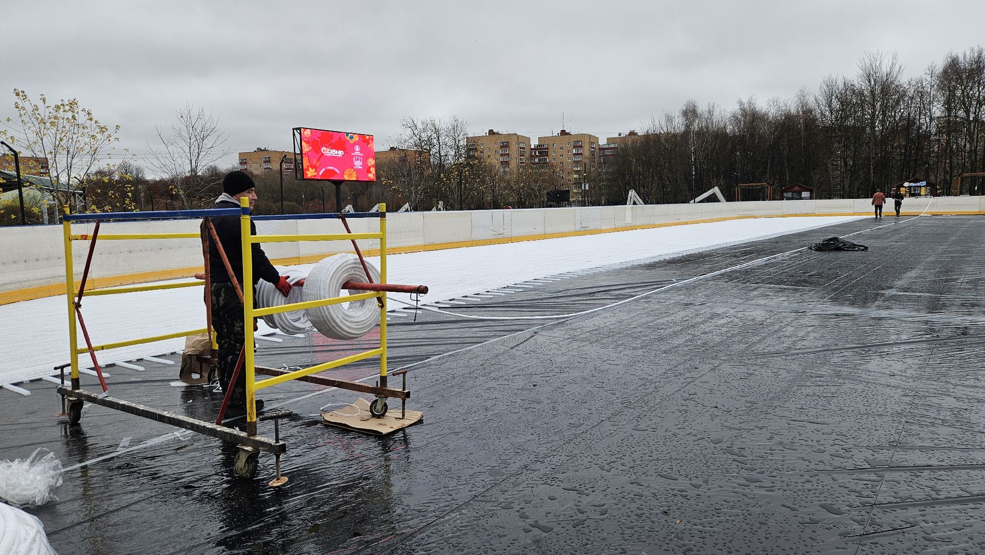 долгопрудный, центральный парк победы, ледовый каток, зима в подмосковье, зима в подмосковье 2025,