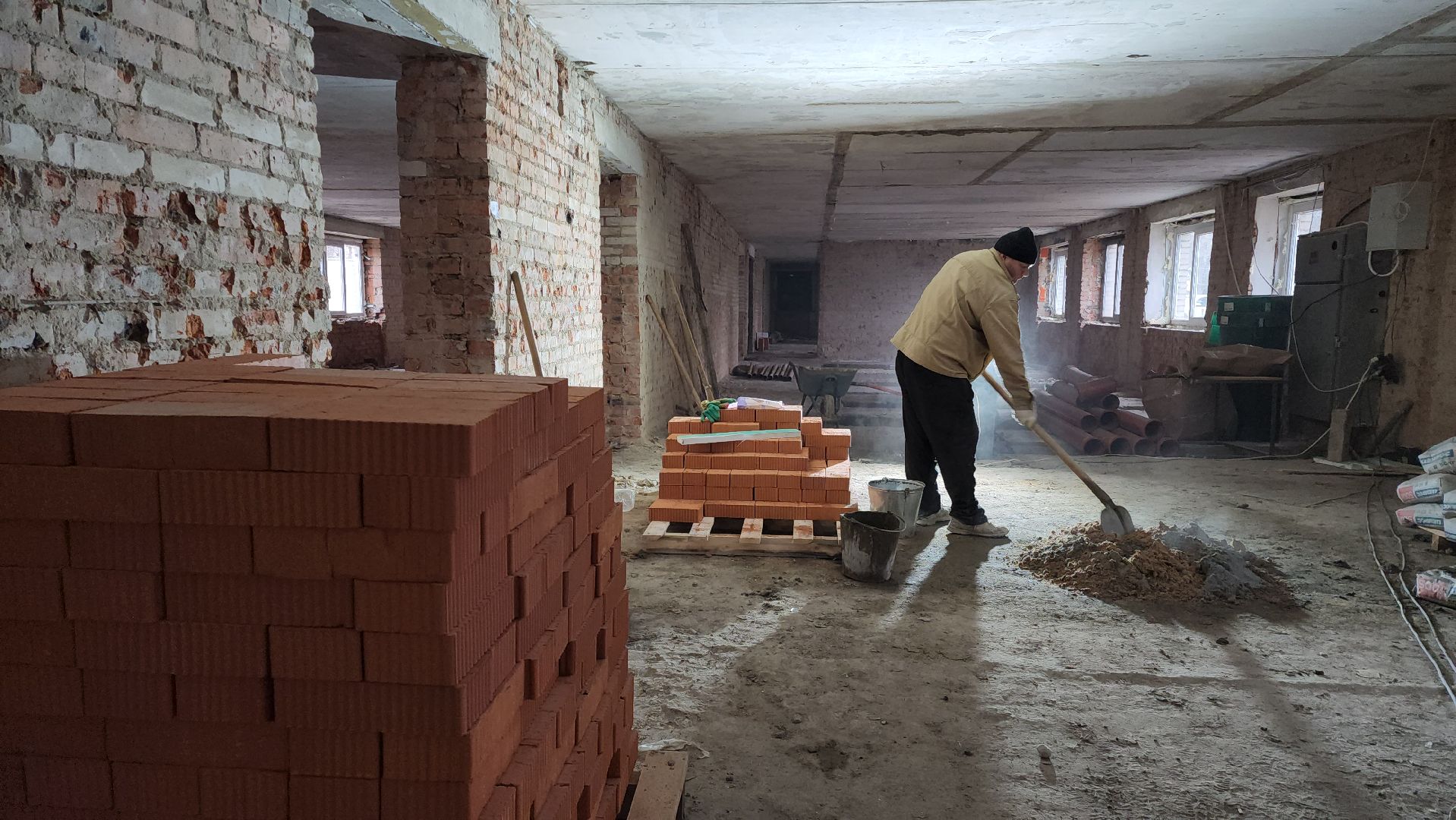 Гостиница , Лобня,Штукатурка стен ,