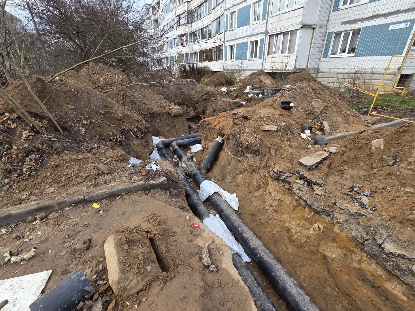 теплосети запрудня, Блаустройство,