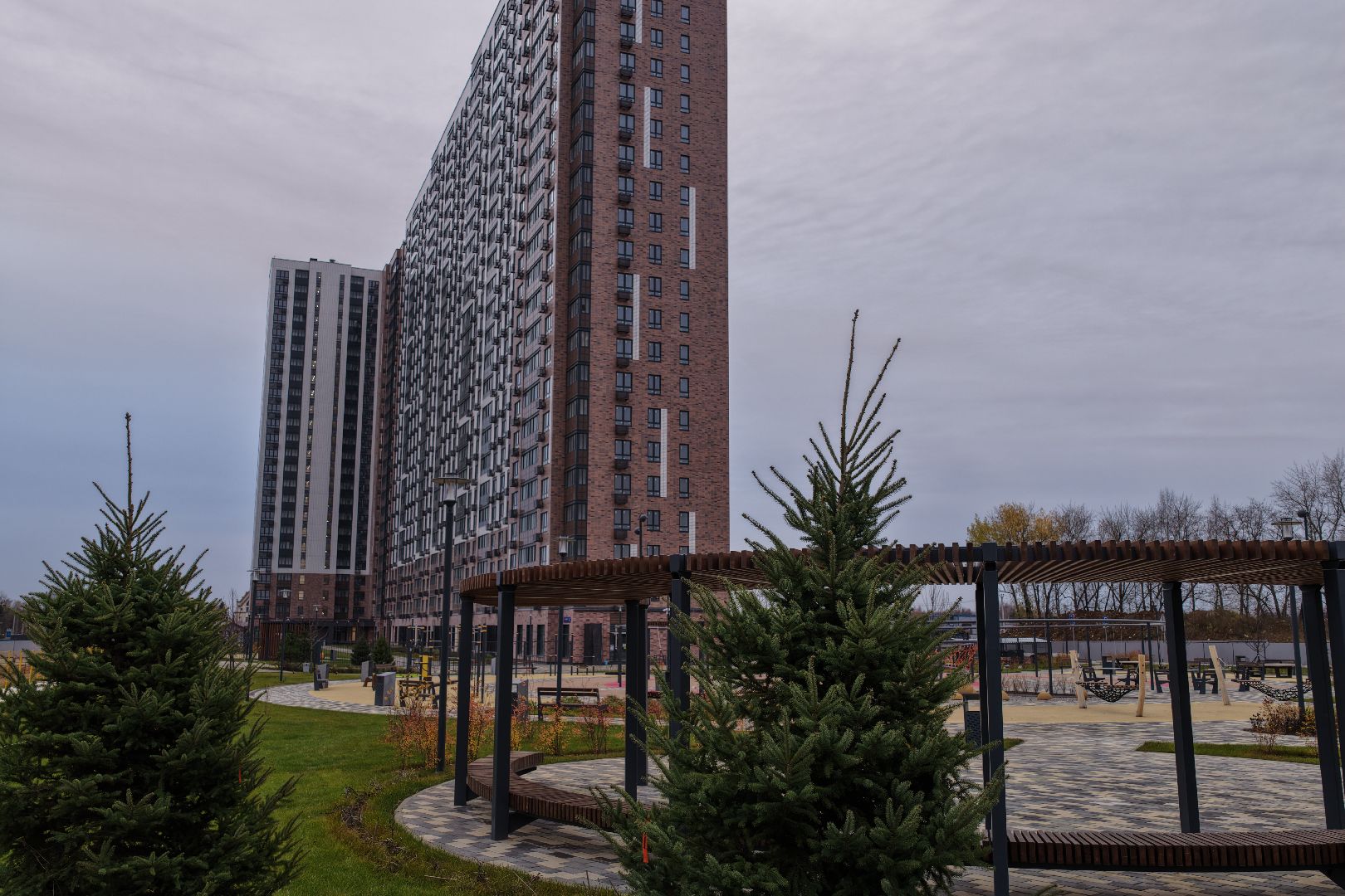 видео с коптера, детская площадка в видном, жк первый южный,