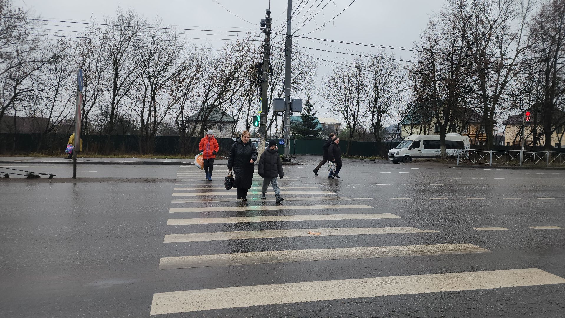 Подольск , пешеходная дорога, проекционная разметка,