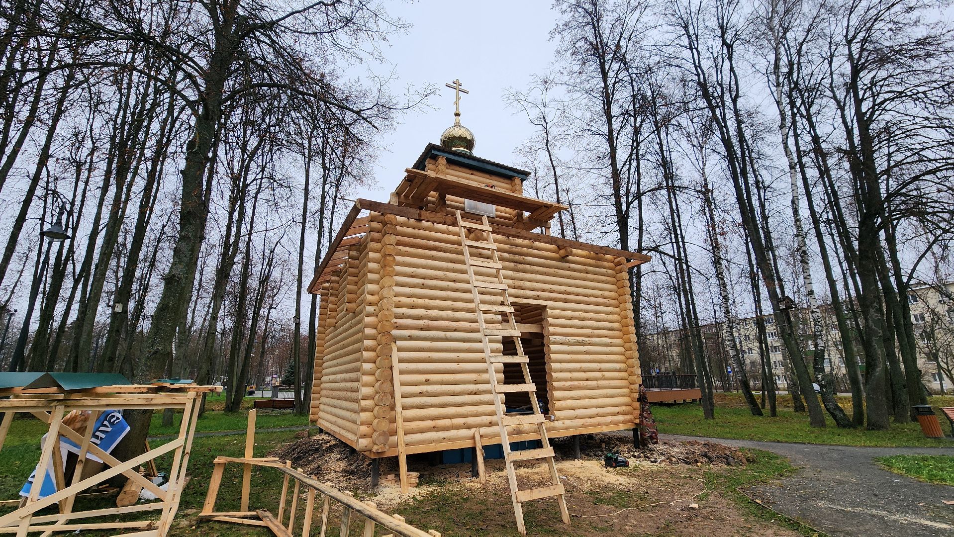 Парк Киово , Лобня, Купель, Строительство ,