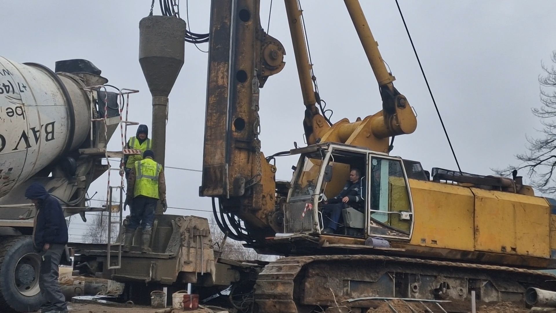 строительство путепровода у деревни черное в балашихе, балашиха,