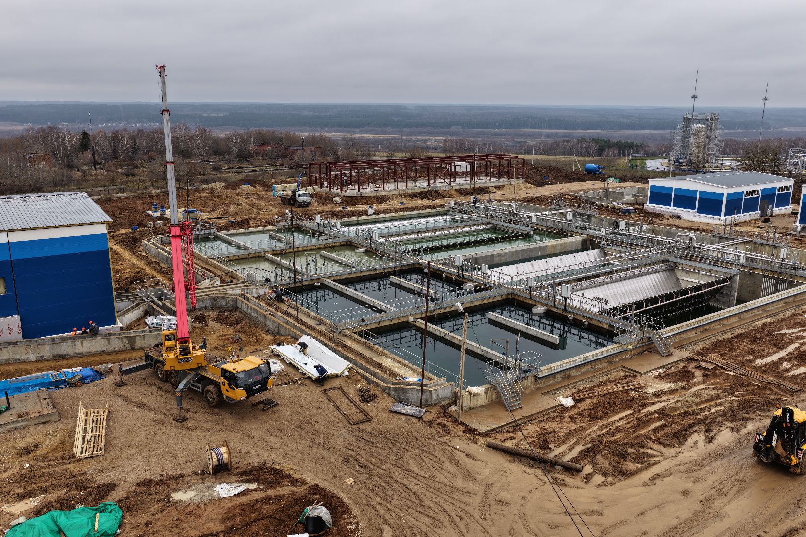 видео с коптера, очистные в кашире, новые очистные сооружения,