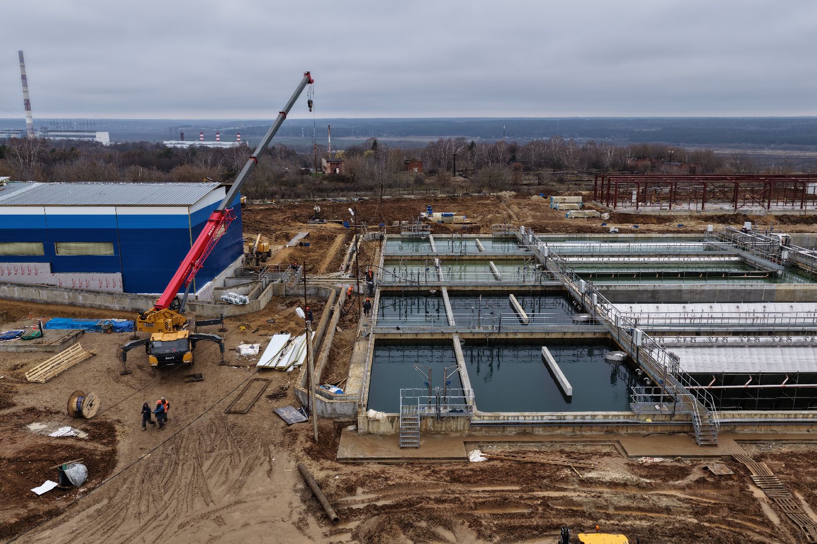 видео с коптера, очистные в кашире, новые очистные сооружения,