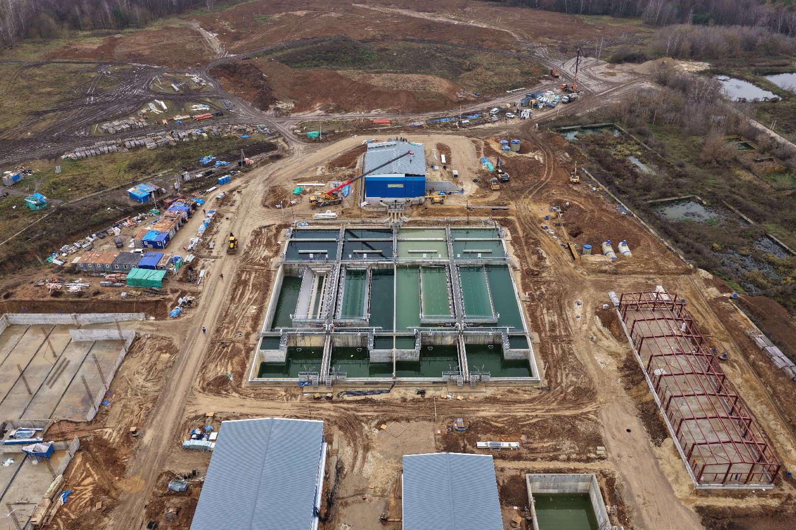 видео с коптера, очистные в кашире, новые очистные сооружения,