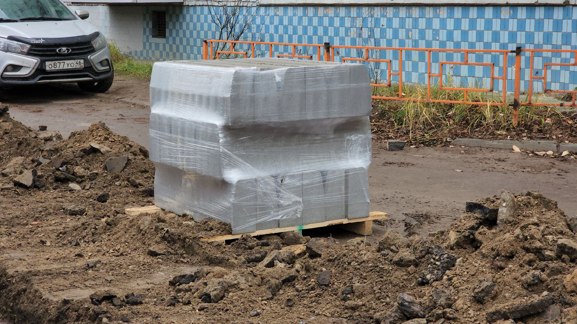 установка бордюров, Лобня, пешеходные тротуары, Благоустройство ,