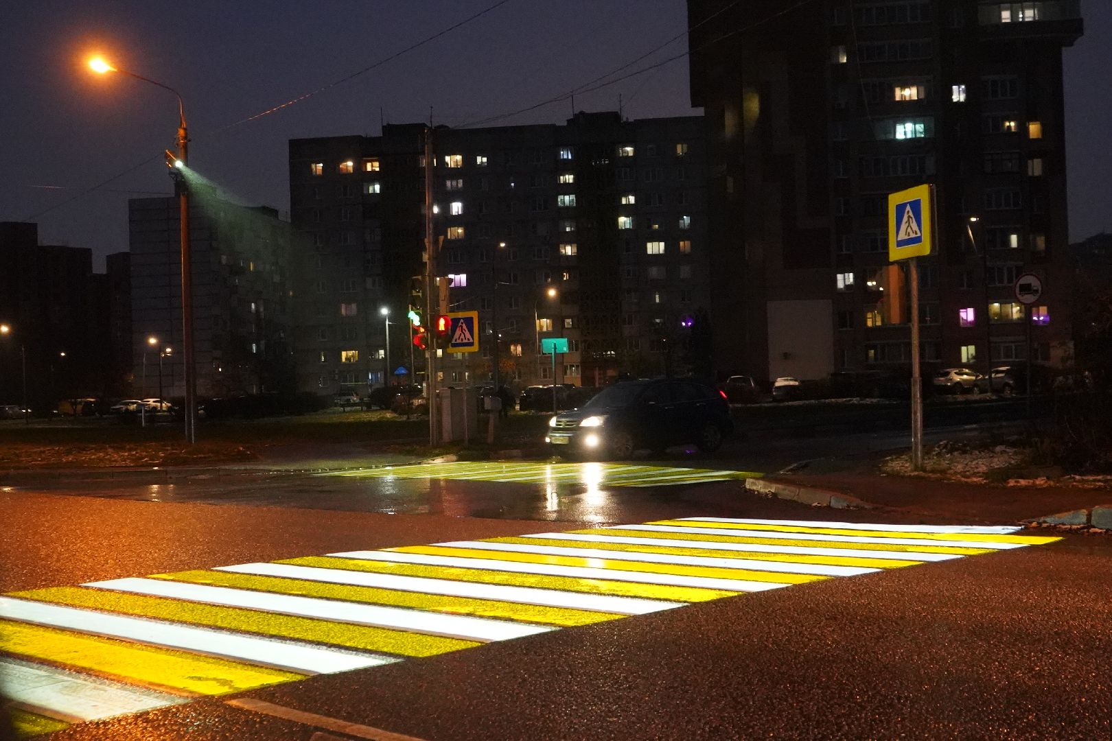 дороги, проекционная разметка, ступино, переход,