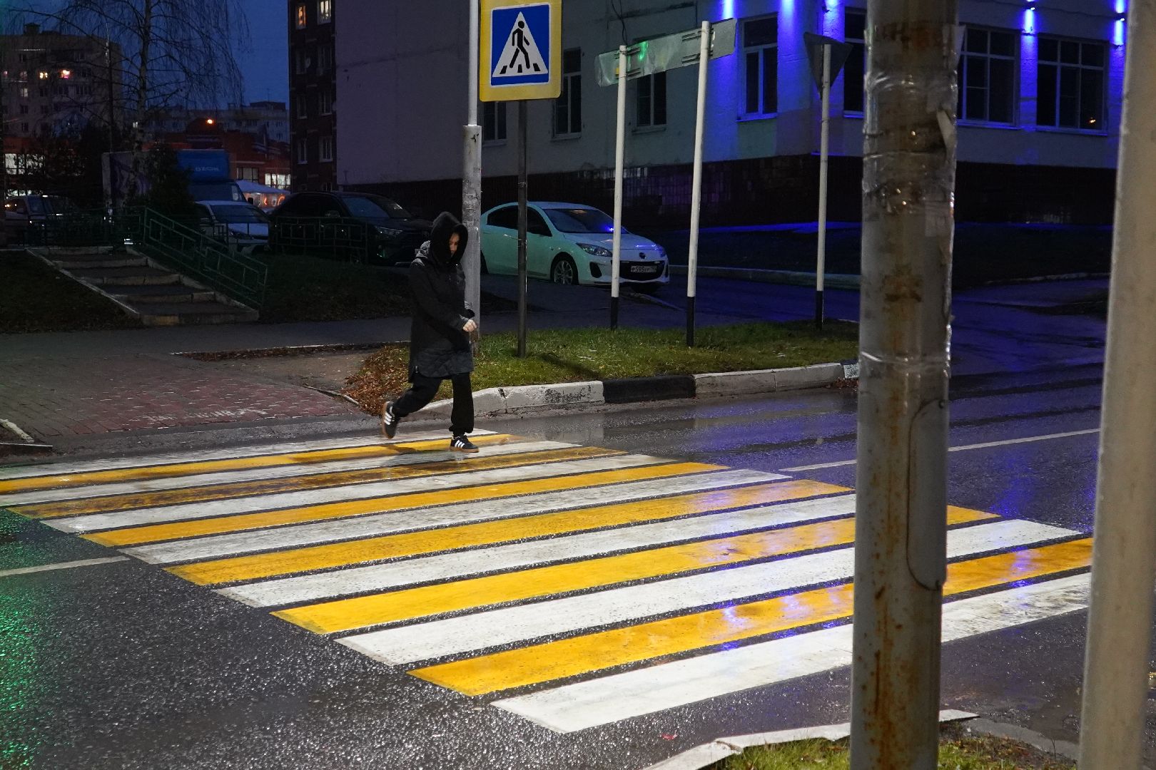 дороги, проекционная разметка, ступино, переход,