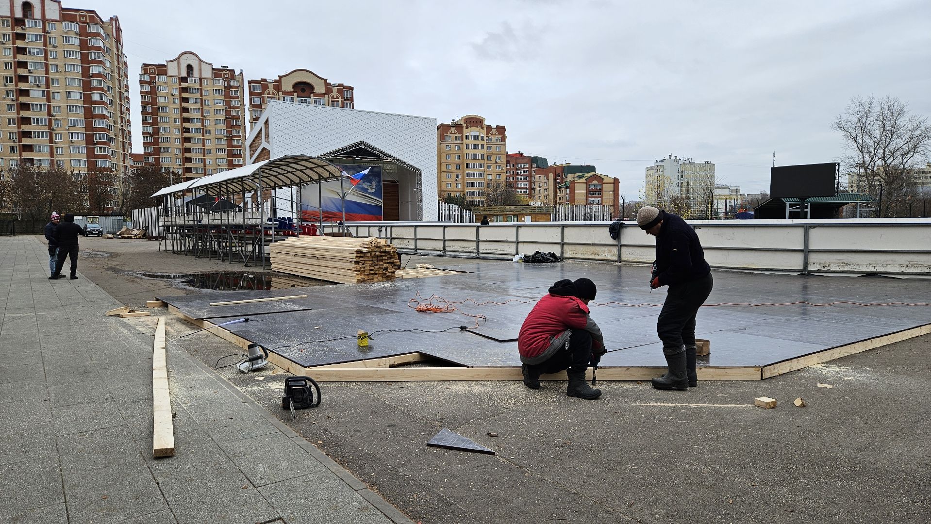долгопрудный, центральный парк победы, ледовый каток,  зима в подмосковье, зима в подмосковье 2025,