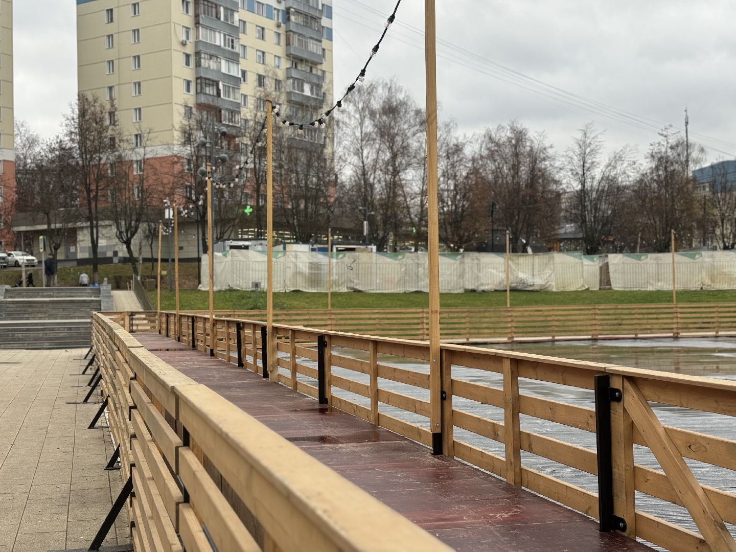 каток , зима в подмосковье, ленинский городской округ,