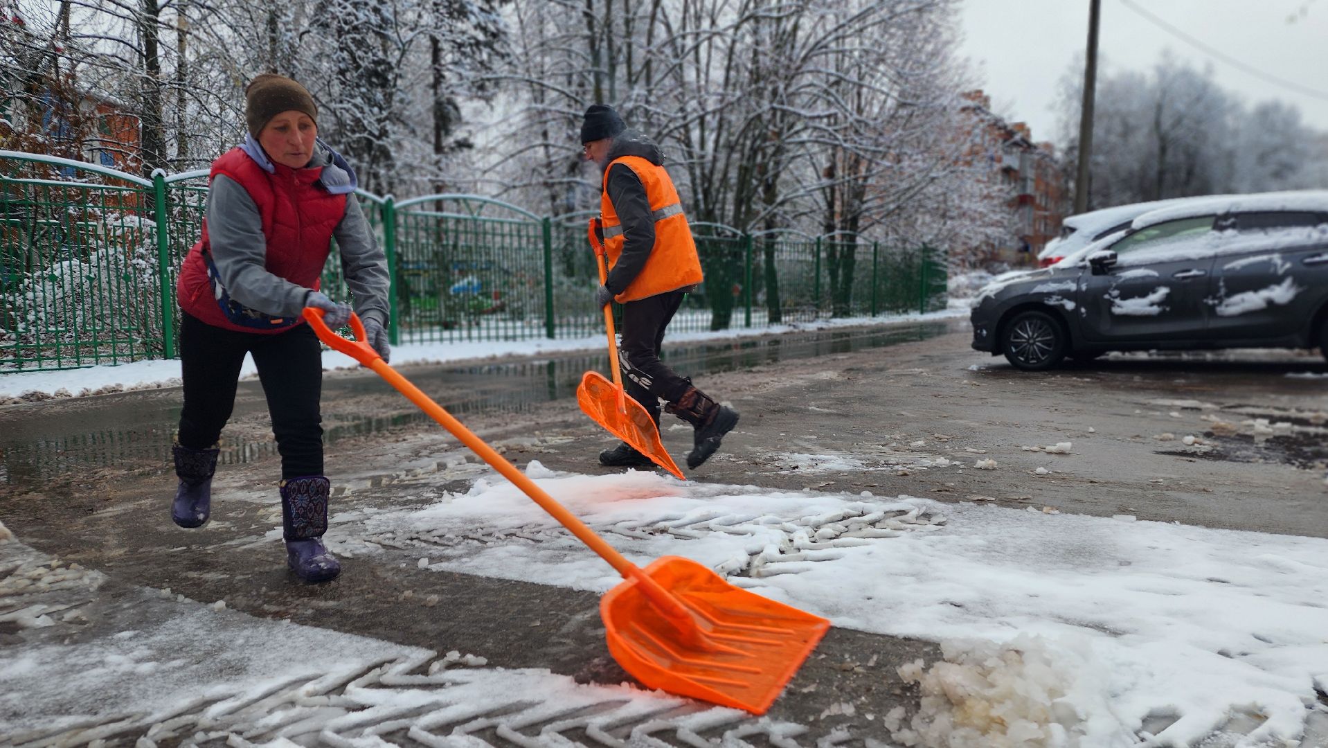 волоколамск, первый снег, жкх,