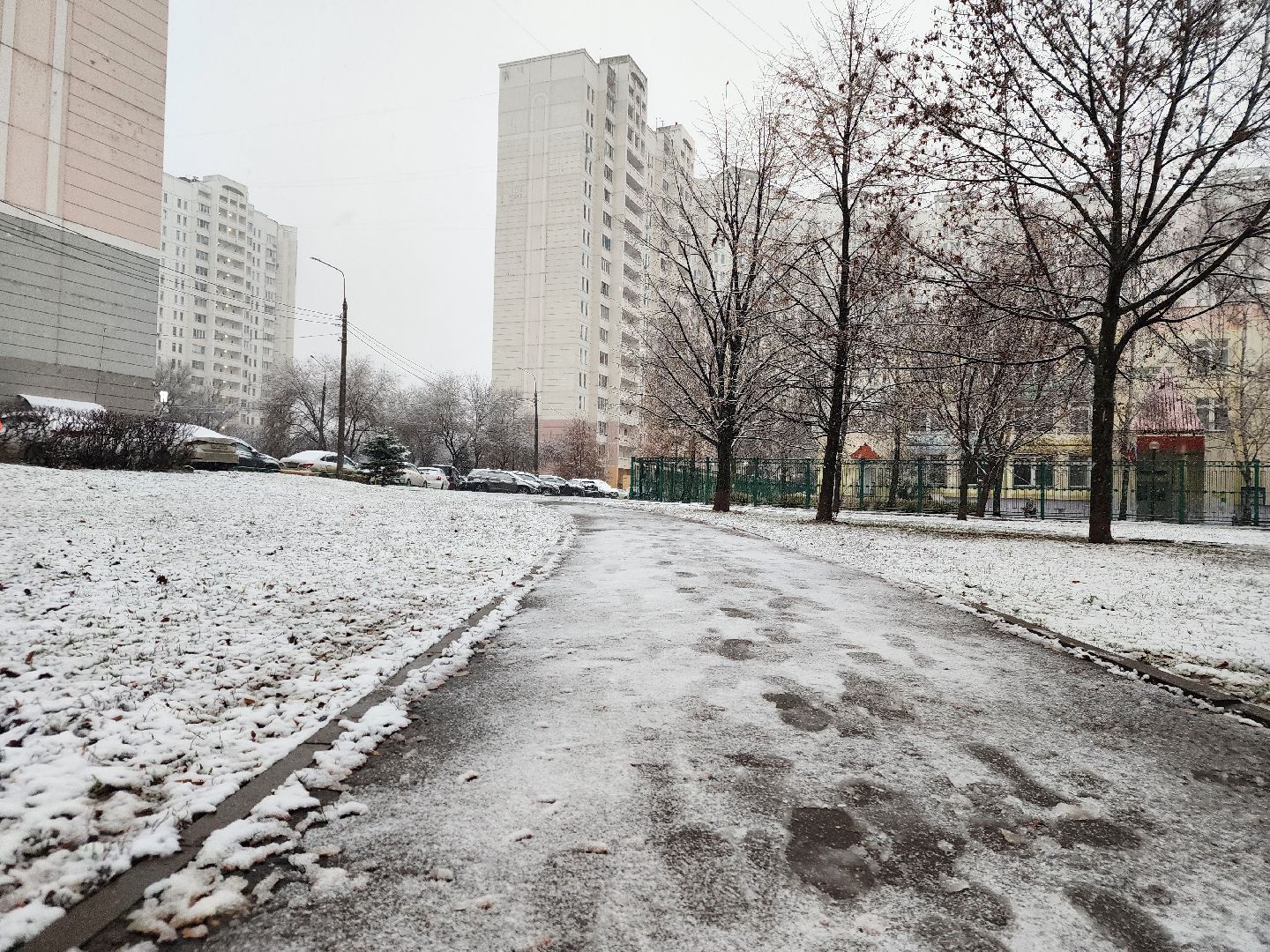 подольск, первый снег, Снежки, погода,