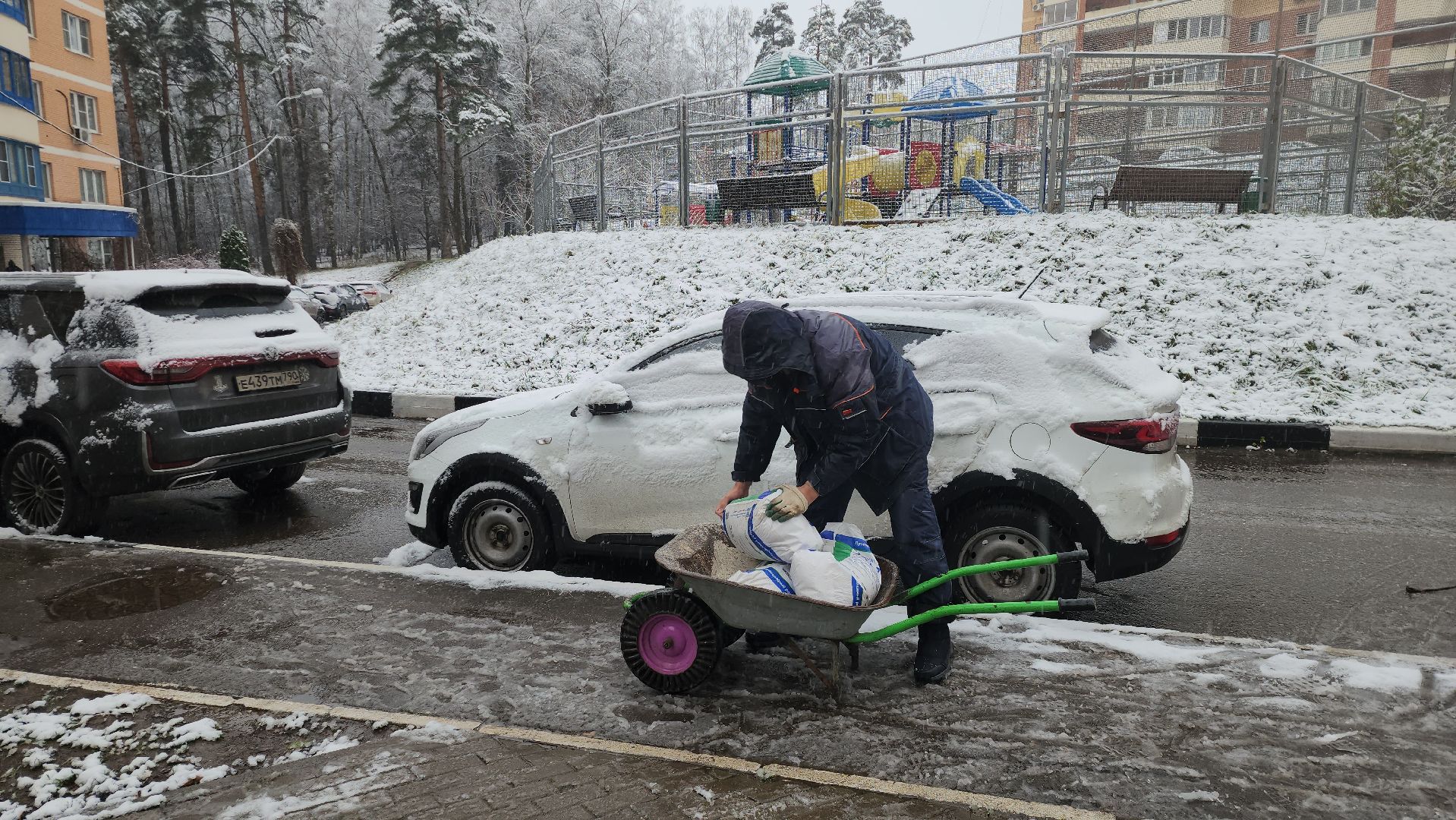 красногорск, первый снег,