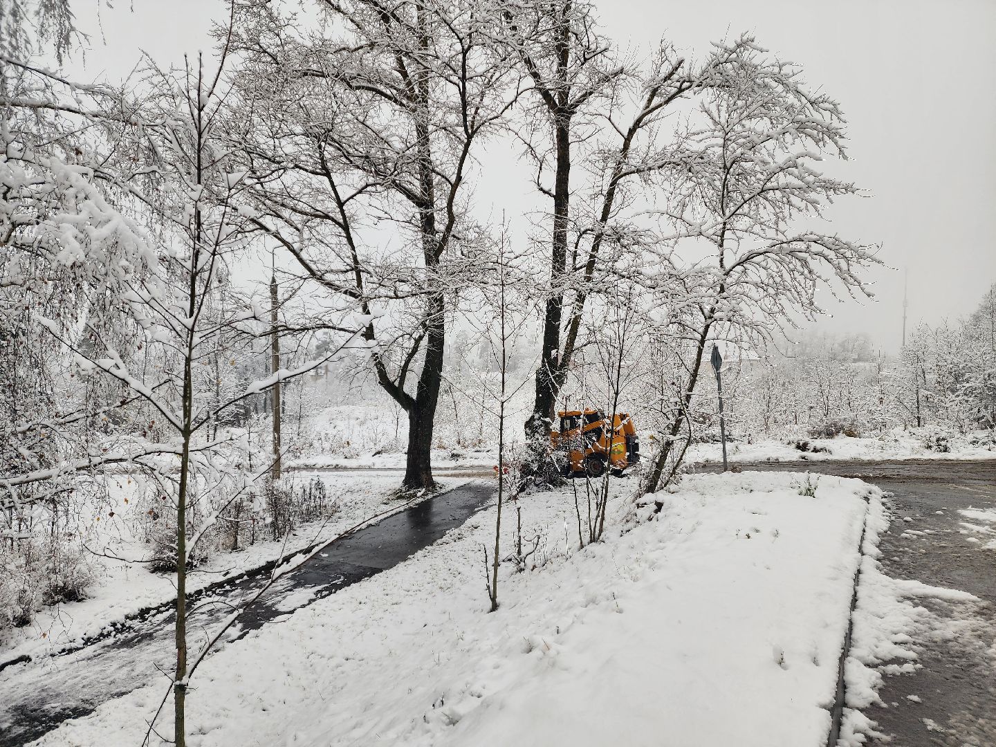 красноармейск, городской округ пушкинский, первый снегопад, уборка снега,