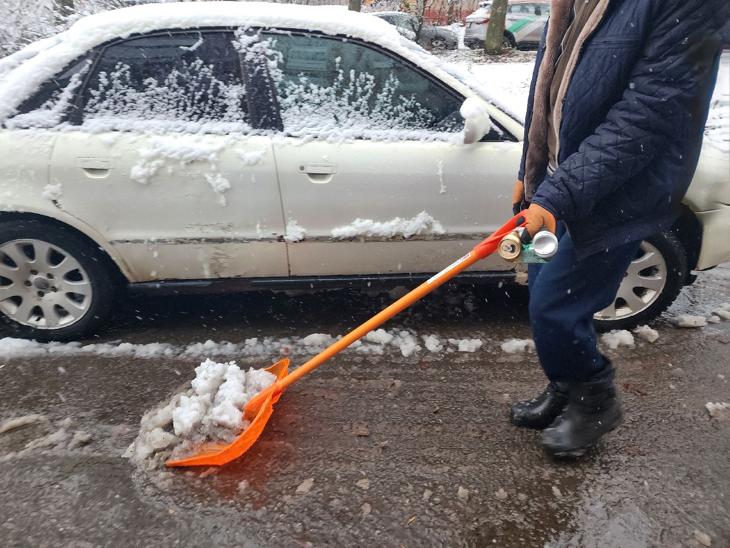 красноармейск, городской округ пушкинский, первый снегопад, уборка снега,