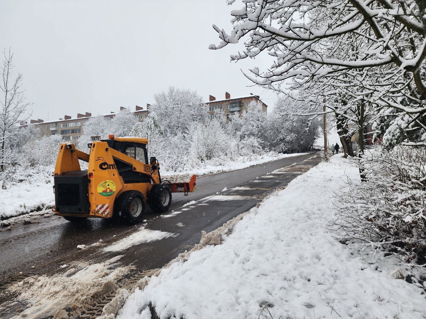 красноармейск, городской округ пушкинский, первый снегопад, уборка снега,