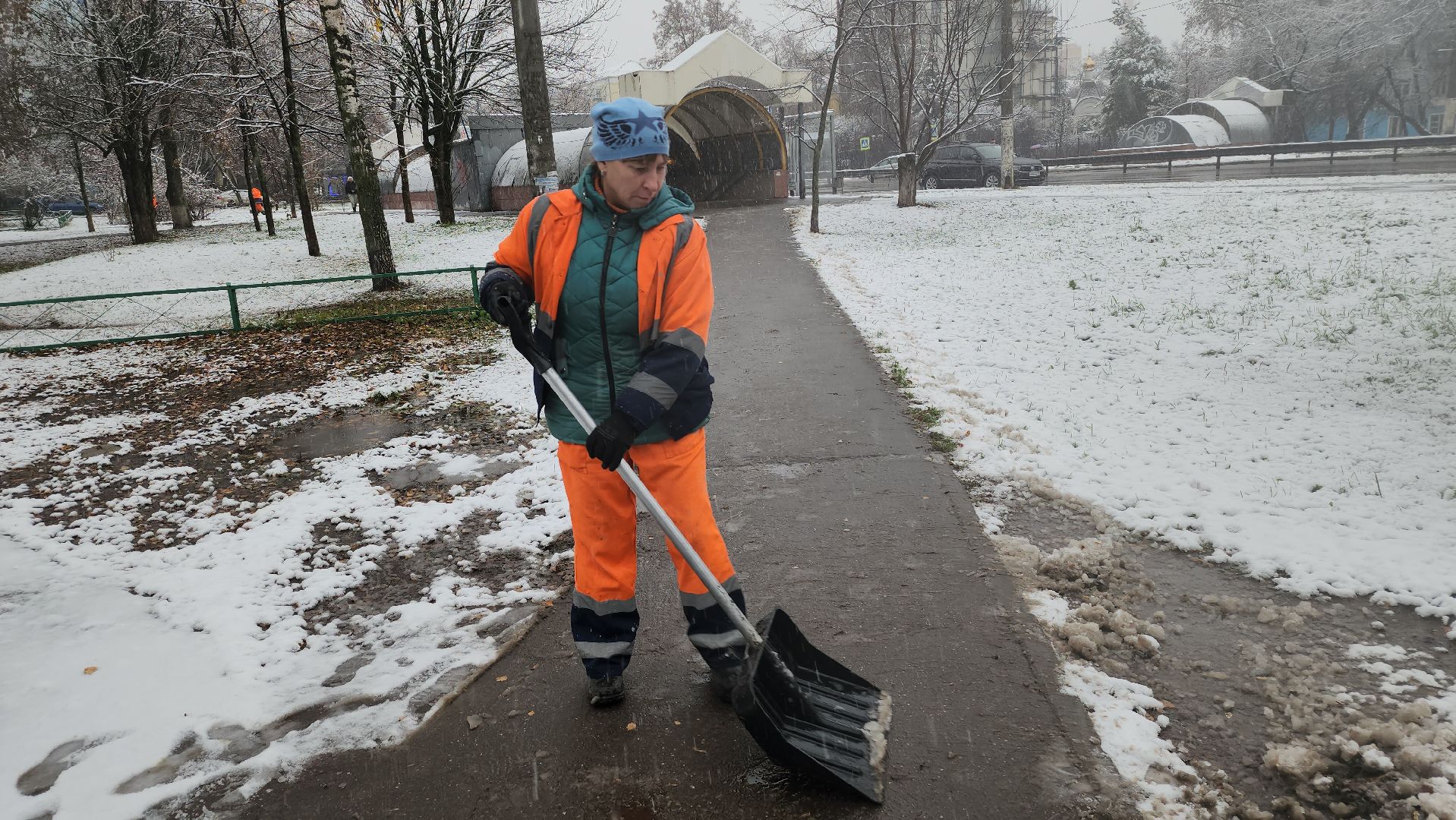 люберцы, первый снег, расчистка снега,
