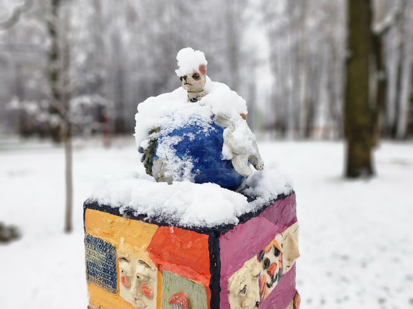 фрязино, снегопад, ликвидация последствий снегопада, снеговики, лесопарк, дворники,