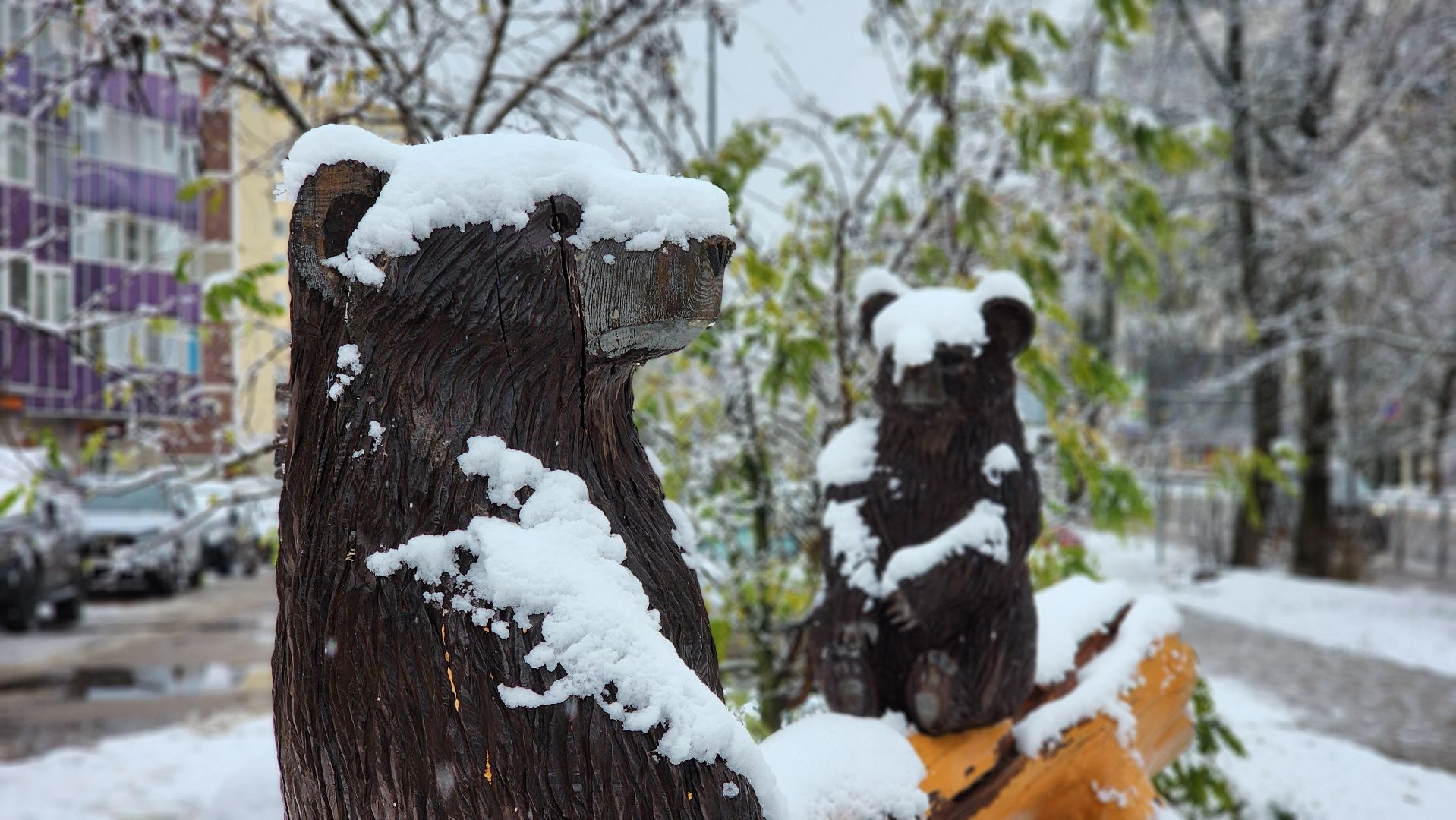 Руза, благоустройство, Первый снег, Уборка снега,