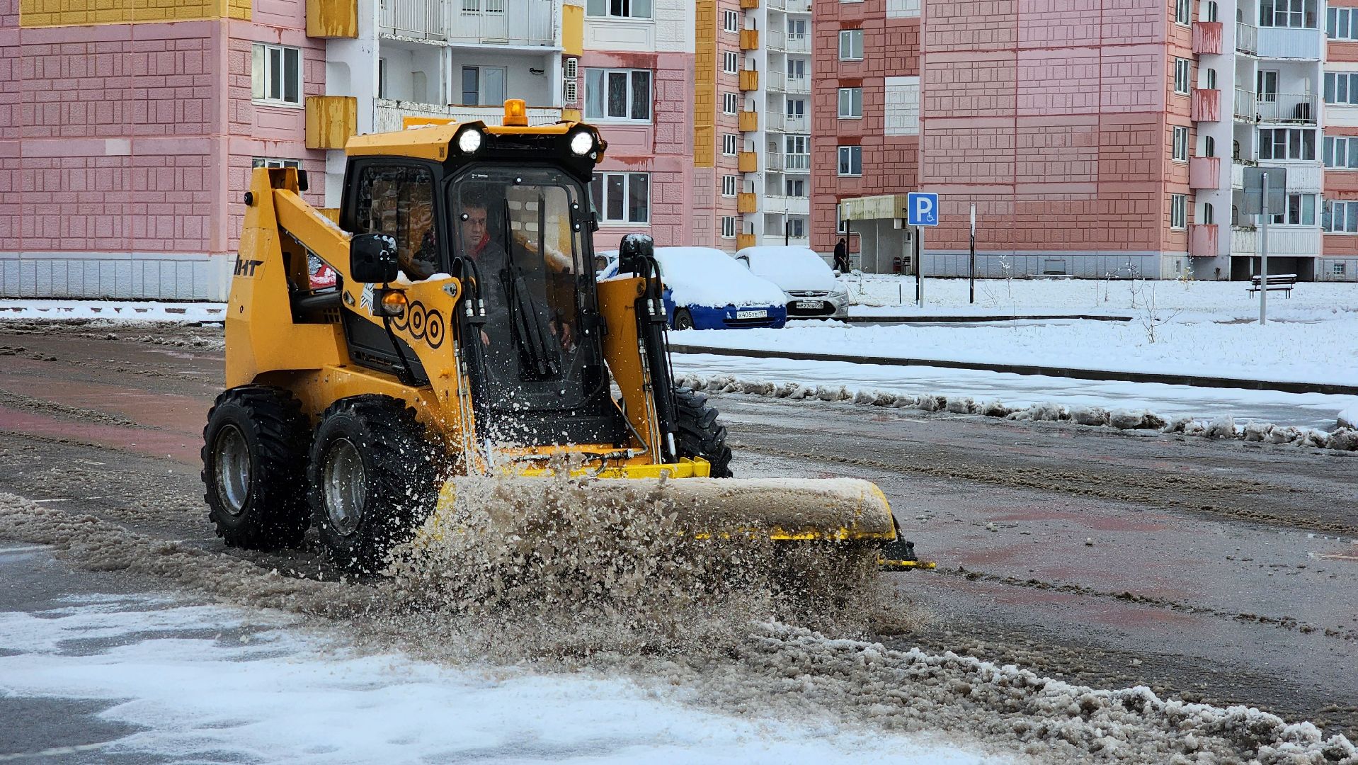 Руза, благоустройство, Первый снег, Уборка снега,