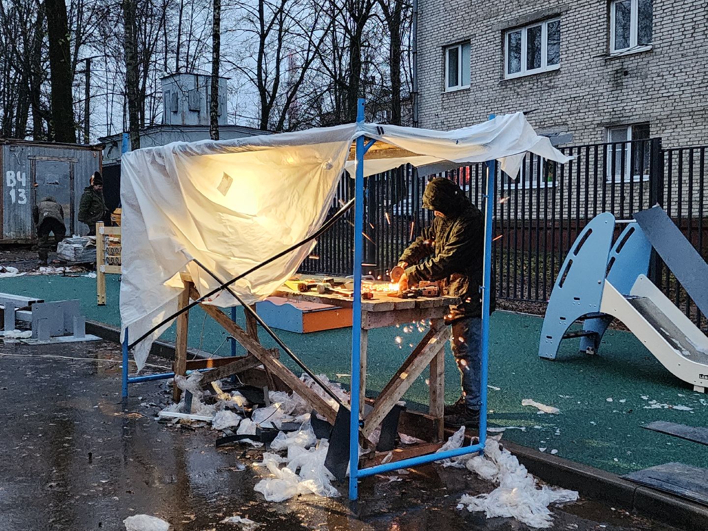 чехов, улица ильича 34а, детский сад, дошкольное отделение, лицей 4, капитальный ремонт, капремонт здания, фасадные работы, утепление наружных стен, облицовка, гидроизоляция, замена кровли, госпрограмма московской области, реконструкция,входная группа, пожарные лестницы, наружные работы,обновление,