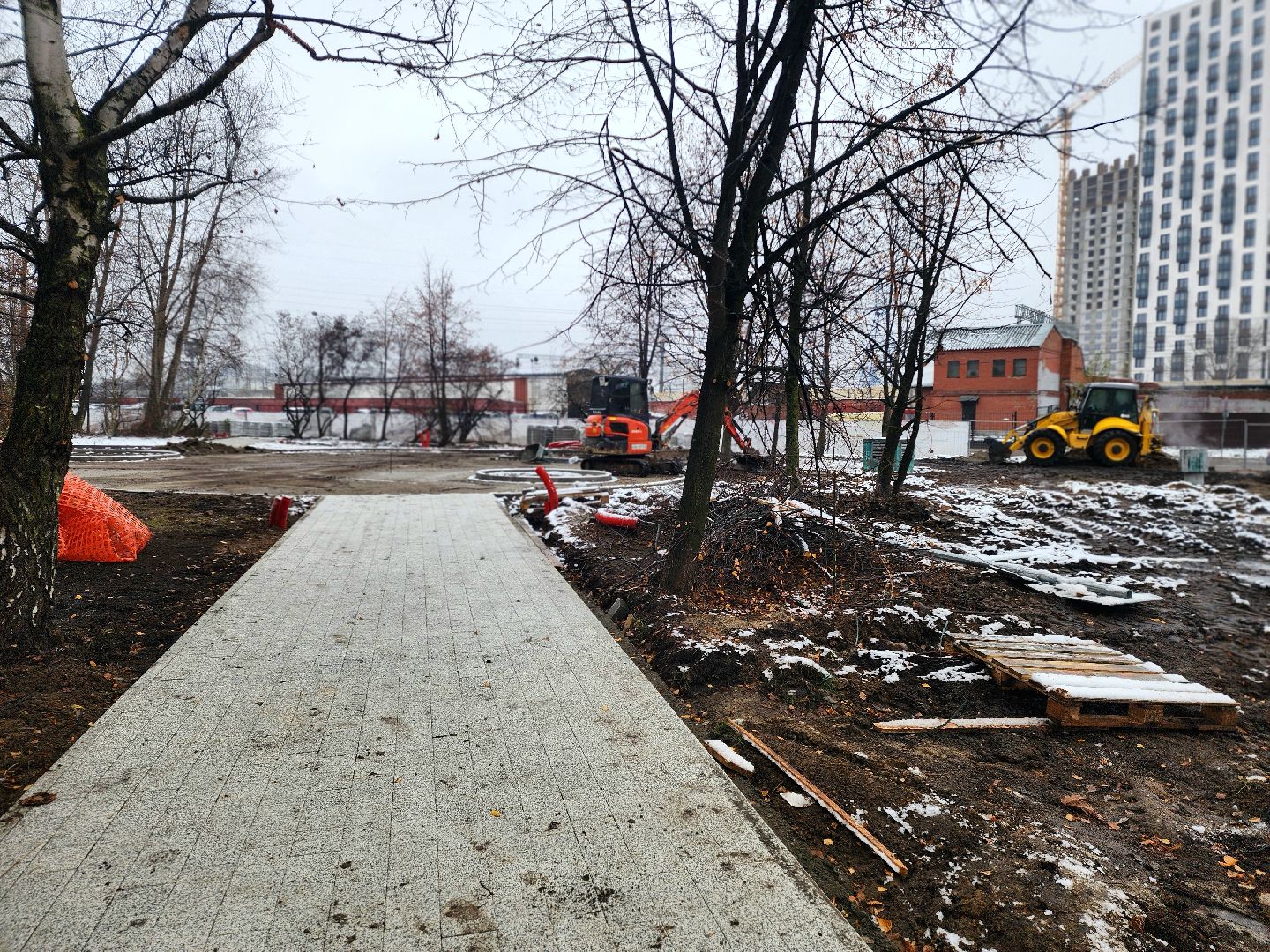 благоустройство, сквер , городская среда, осенне-зимний период,