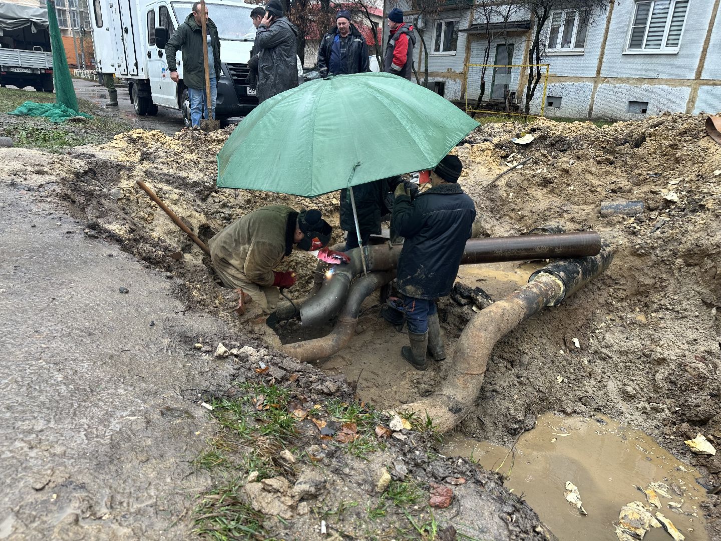 чп, авария, ремонт трубопровода, домодедово,
