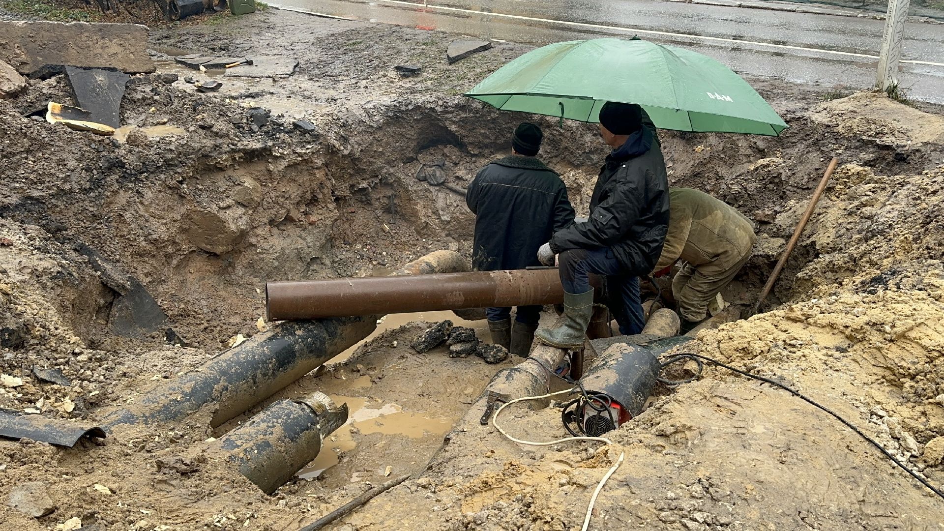 чп, авария, ремонт трубопровода, домодедово,