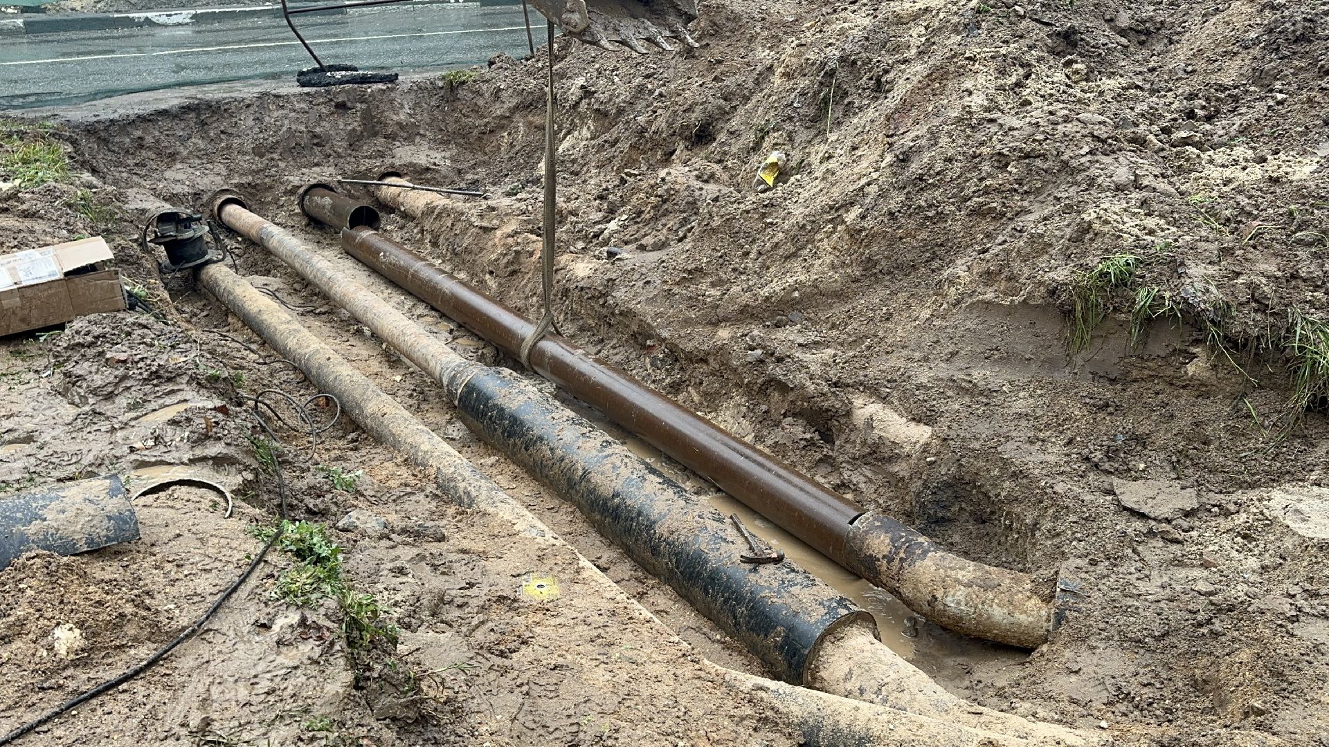 чп, авария, ремонт трубопровода, домодедово,