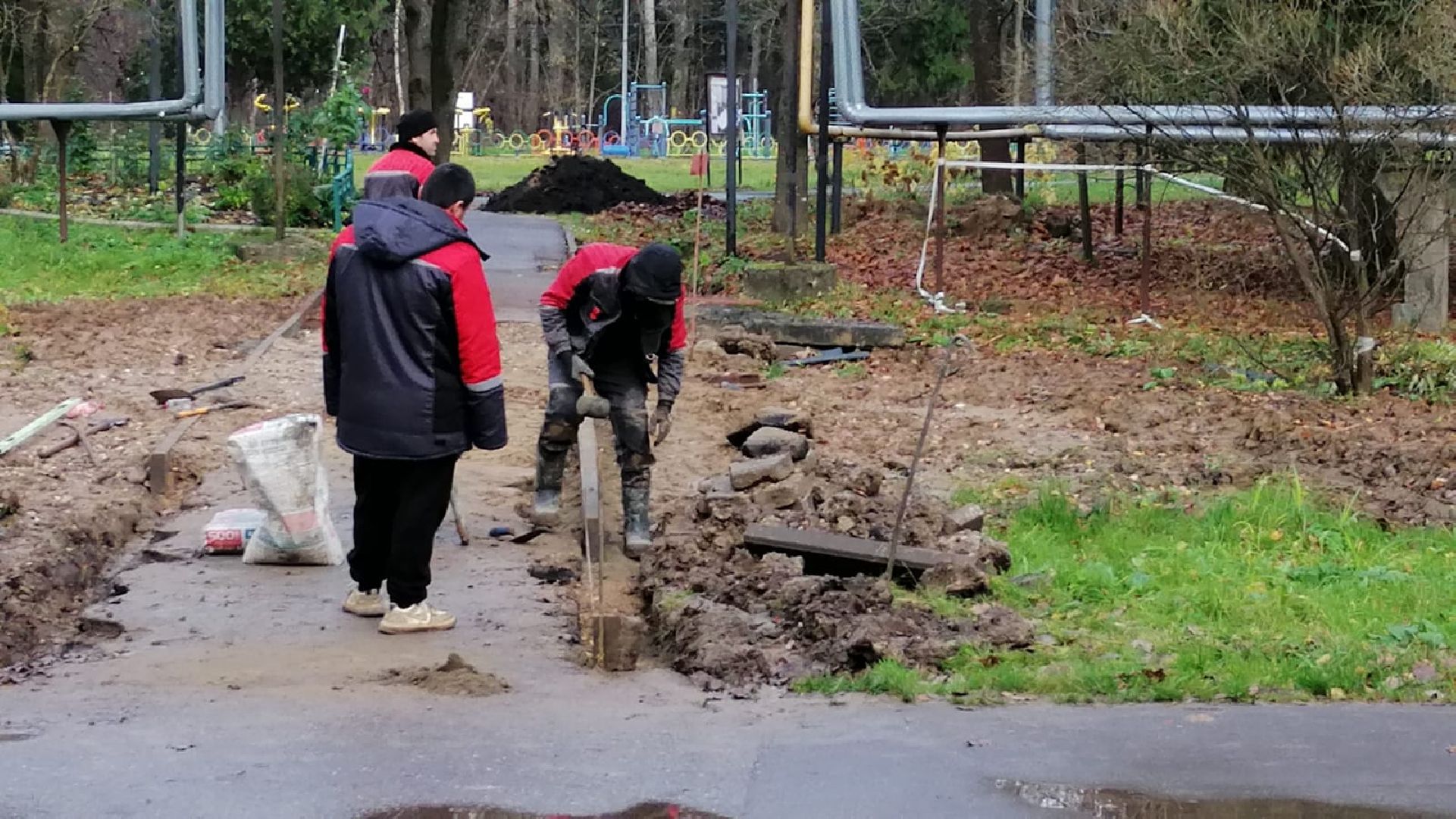 городской округ восход, благоустройство, тротуар в горбово, ремонт,