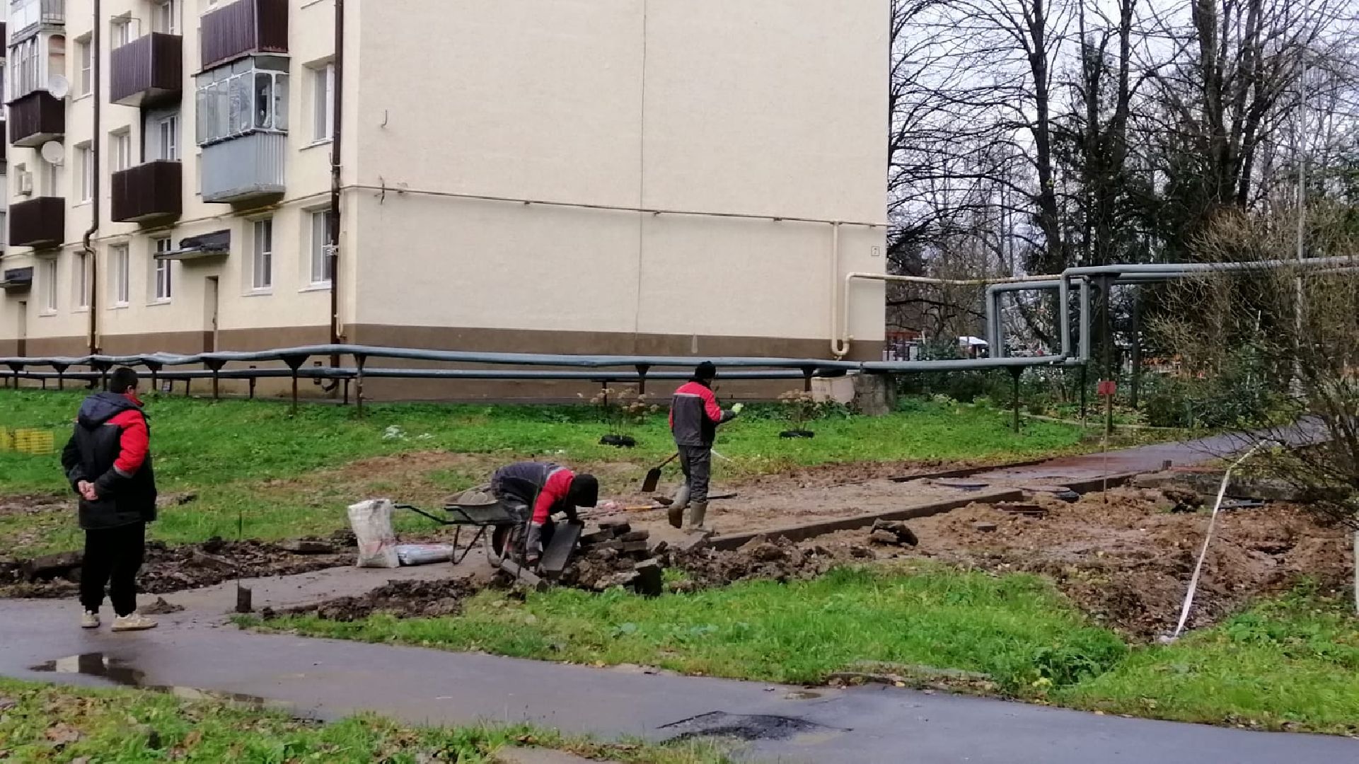 городской округ восход, благоустройство, тротуар в горбово, ремонт,