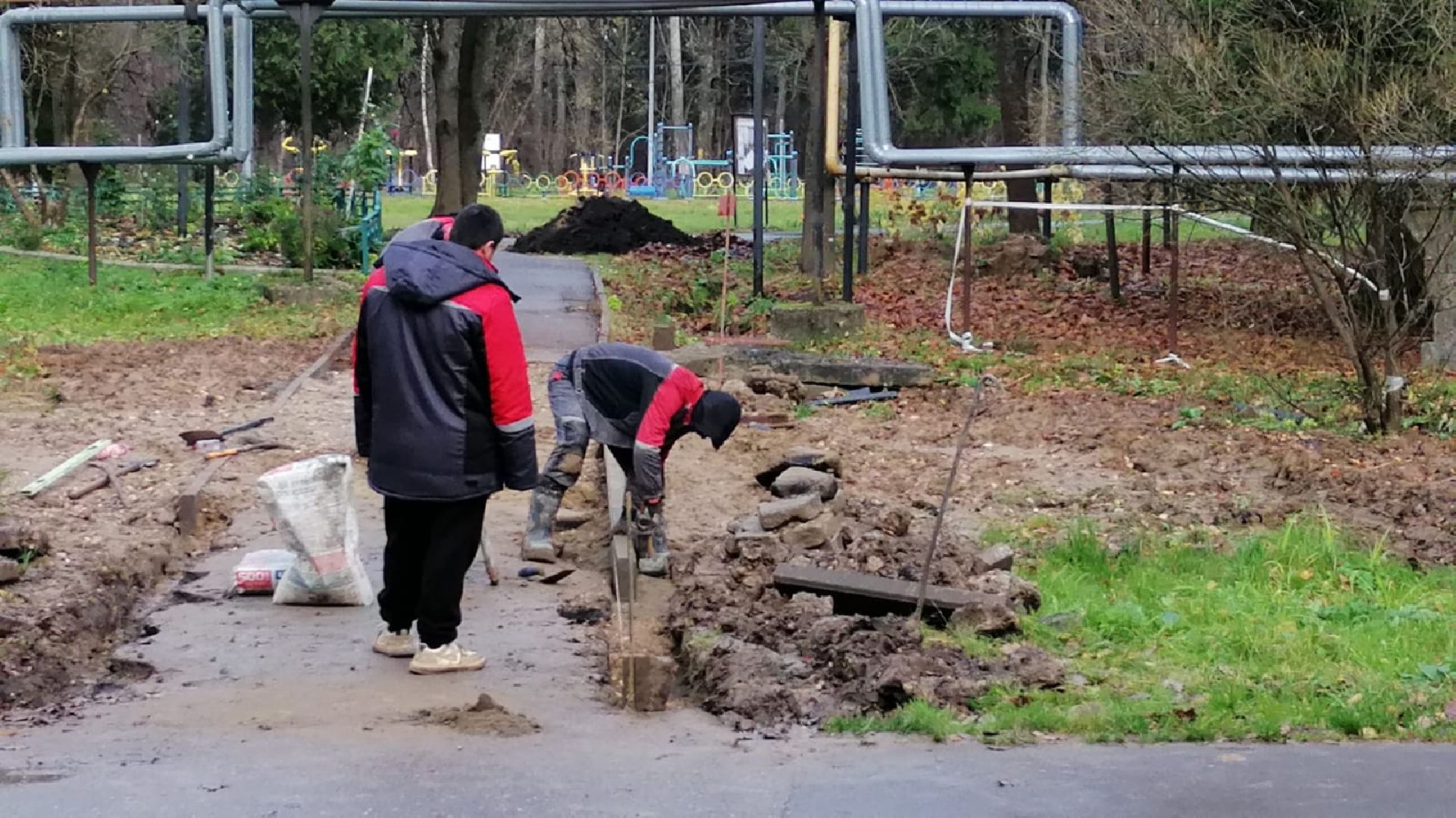 городской округ восход, благоустройство, тротуар в горбово, ремонт,