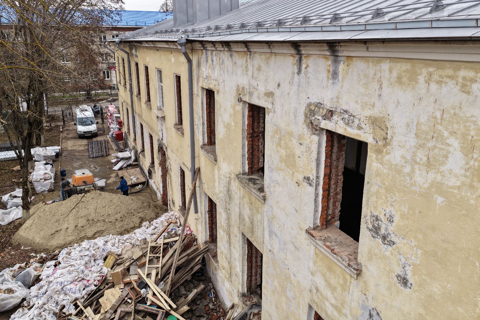 видео с коптера, музыкальная школа коломна, капремонт музыкальной школы,