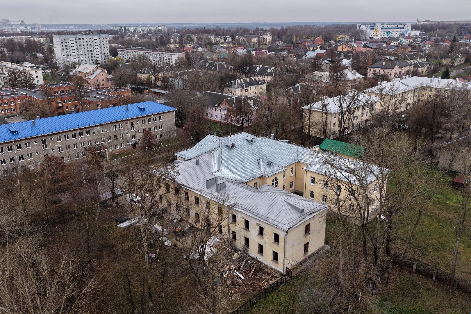 видео с коптера, музыкальная школа коломна, капремонт музыкальной школы,