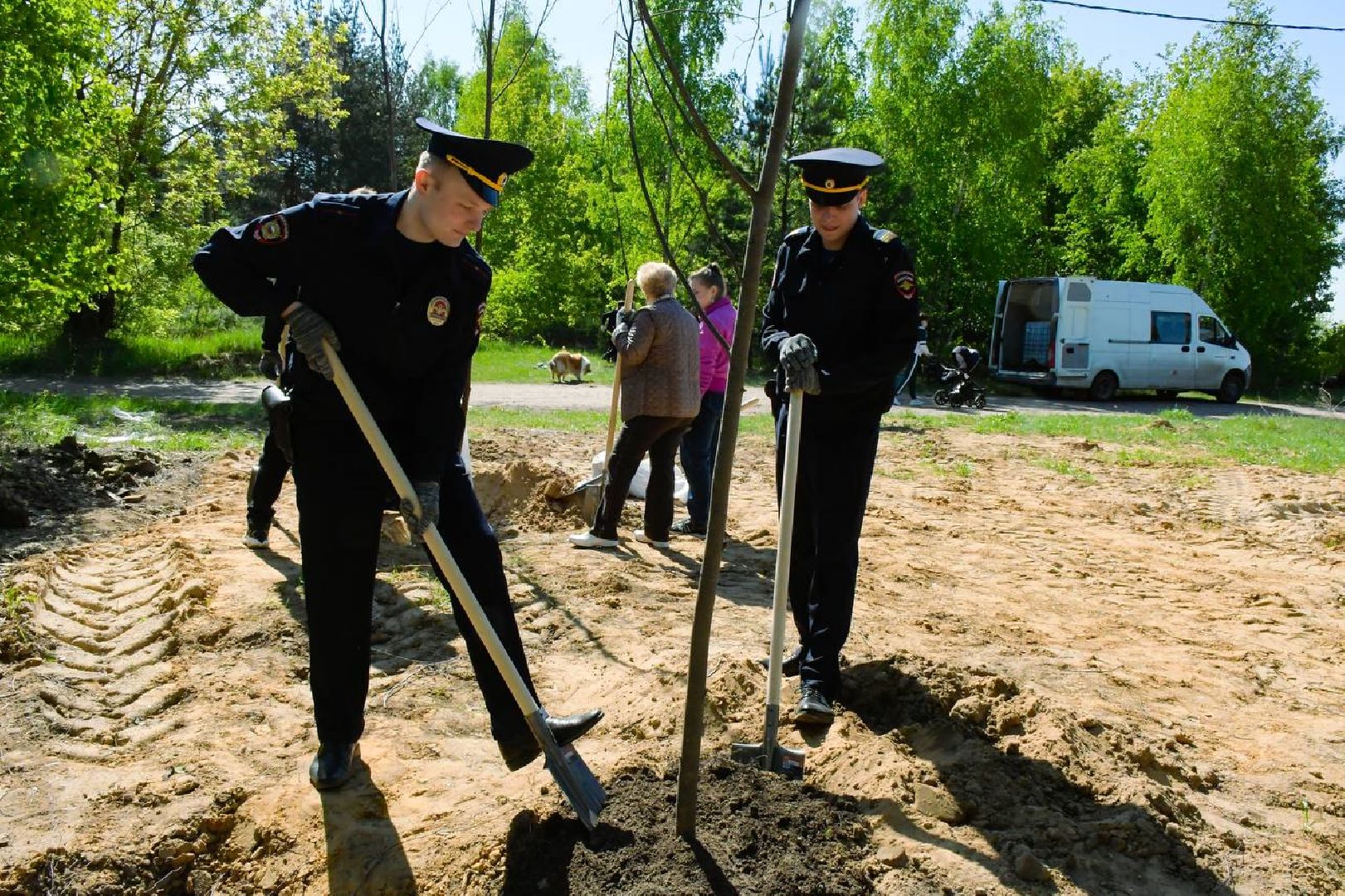 Лес, Победы, деревья, высадили, храм, Рождества, Иоанна, Предтечи