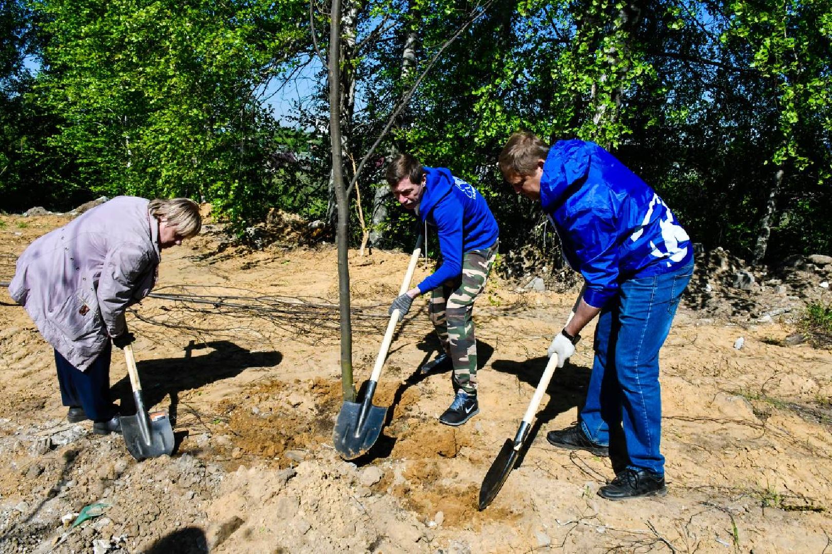 Лес, Победы, деревья, высадили, храм, Рождества, Иоанна, Предтечи