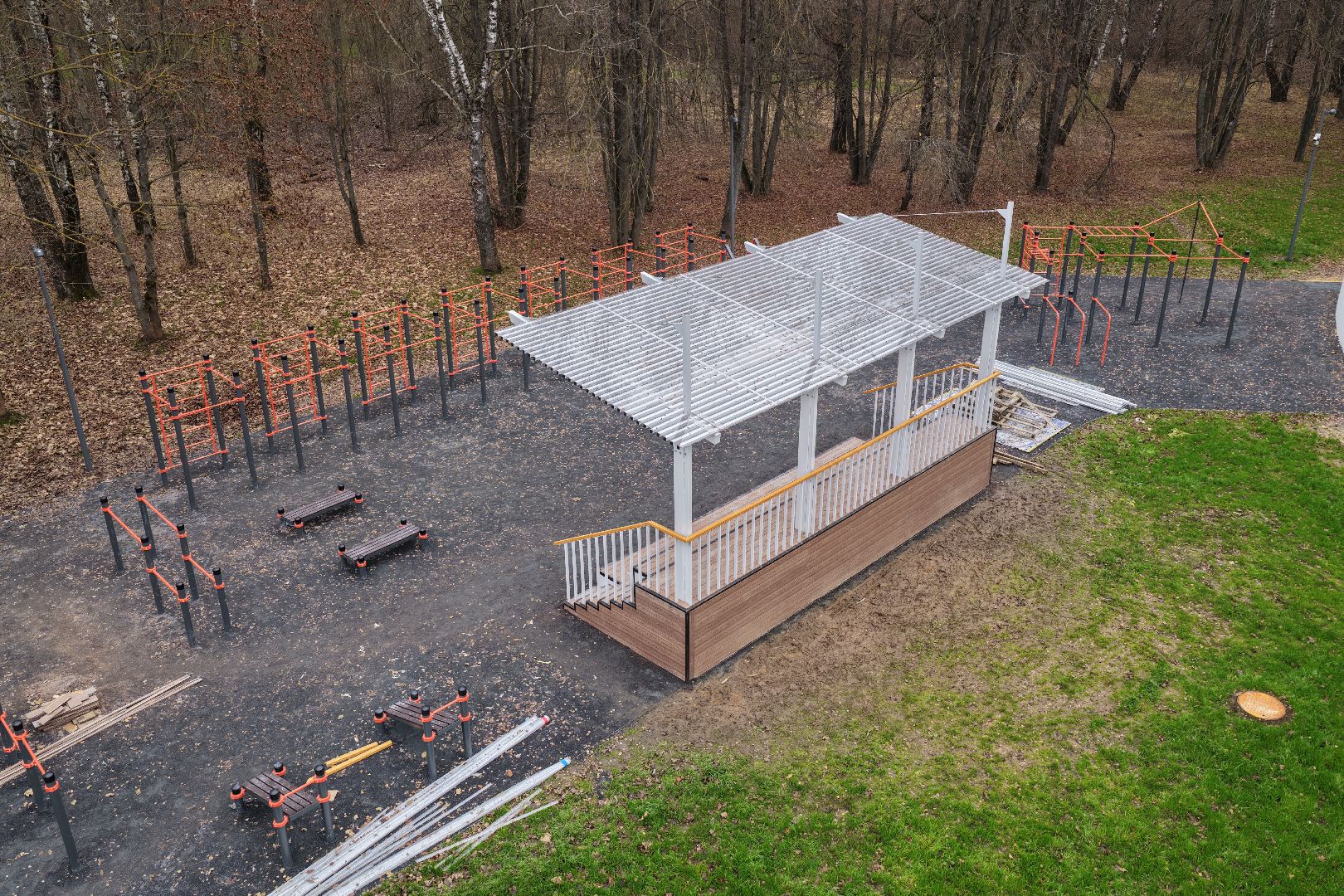 видео с коптера, парк 50-летия Октября в коломне, благоустройство коломна,