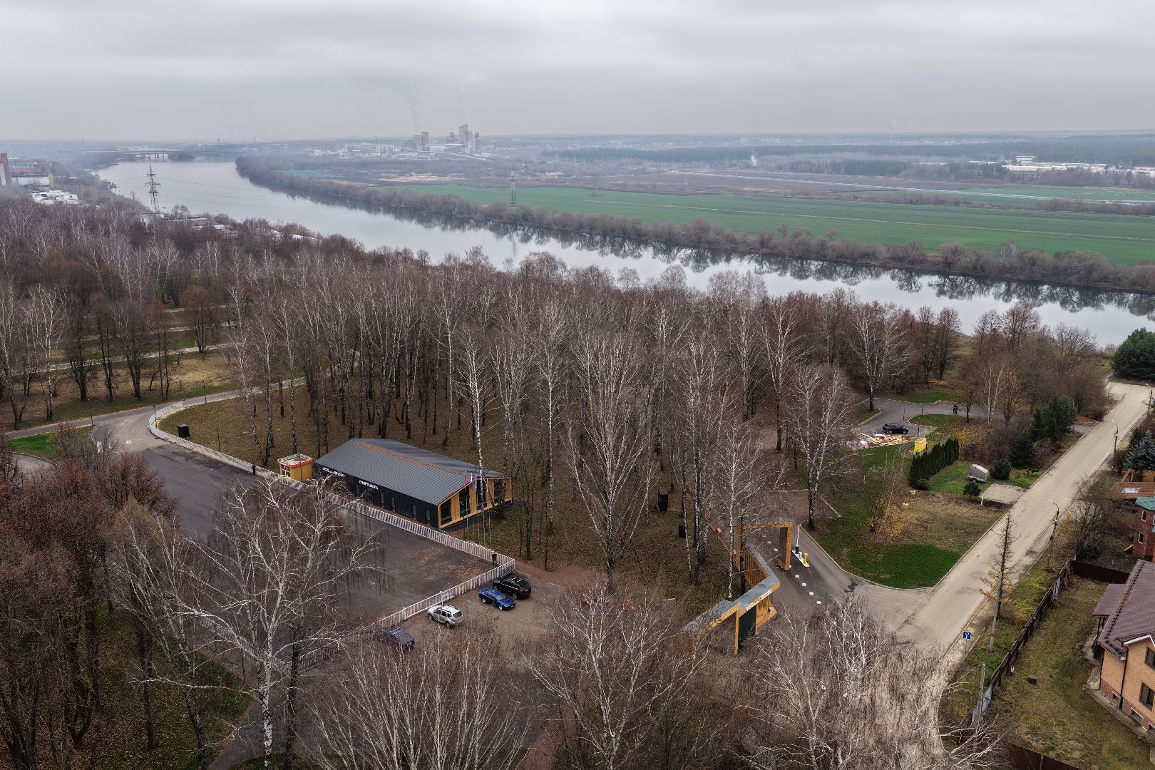 видео с коптера, парк 50-летия Октября в коломне, благоустройство коломна,