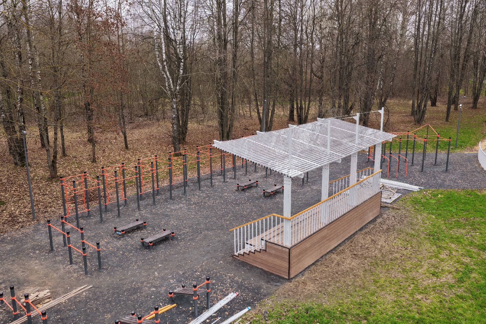 видео с коптера, парк 50-летия Октября в коломне, благоустройство коломна,