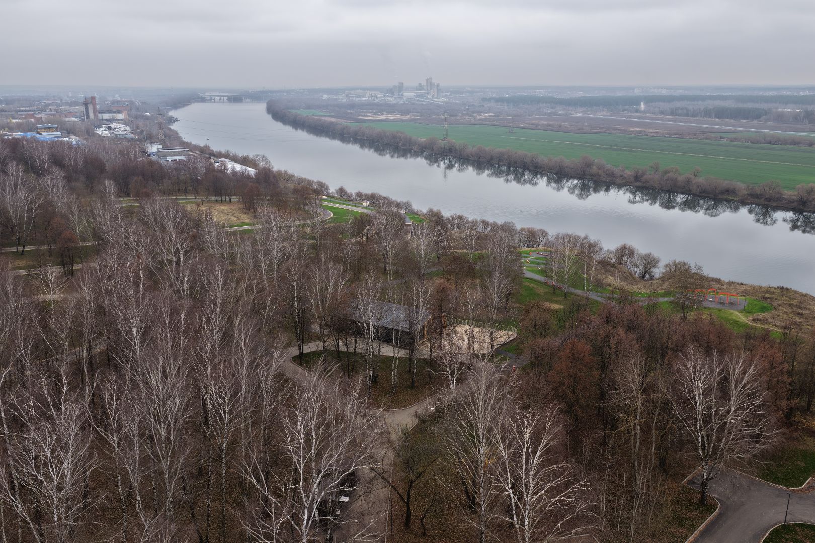 видео с коптера, парк 50-летия Октября в коломне, благоустройство коломна,