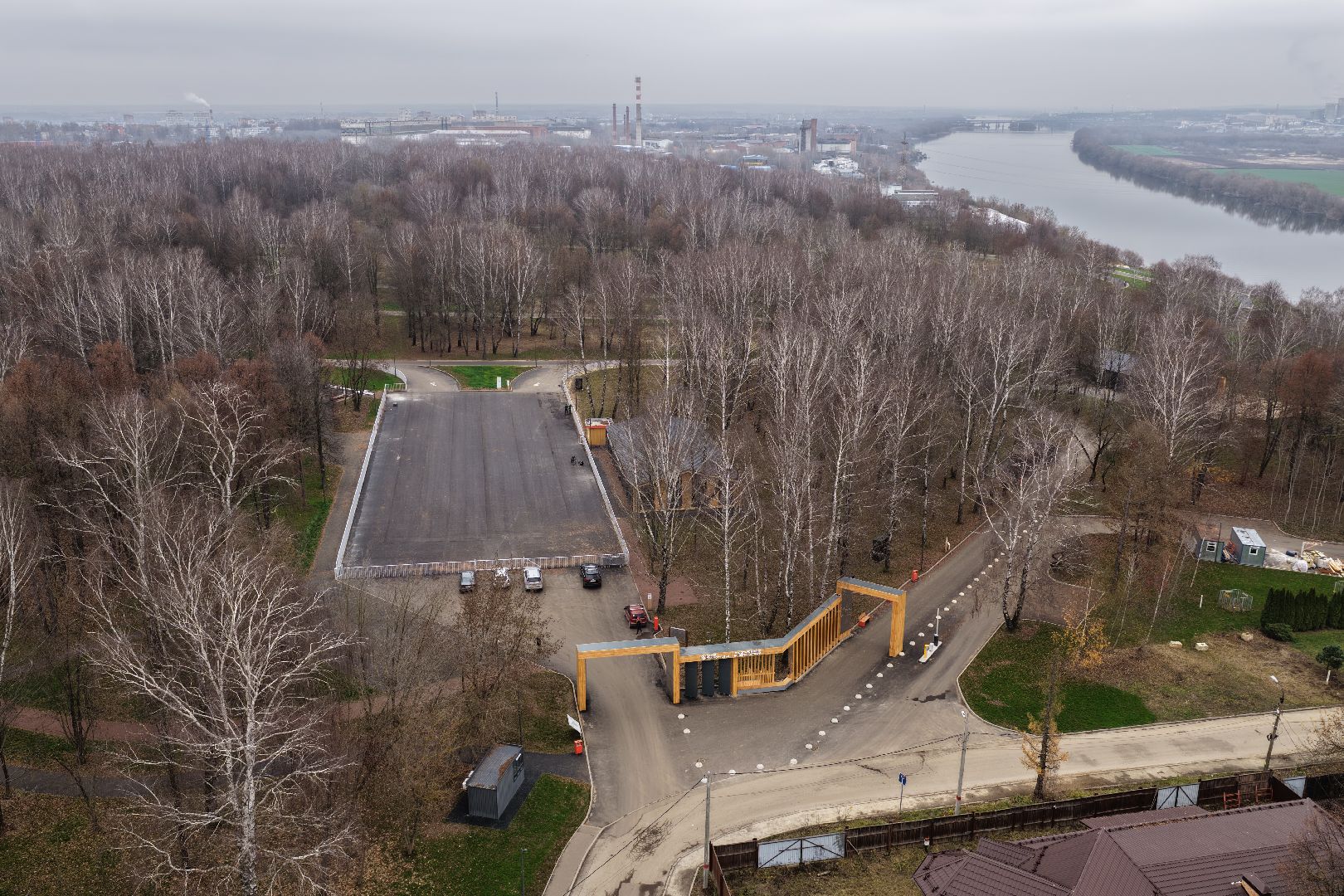 видео с коптера, парк 50-летия Октября в коломне, благоустройство коломна,