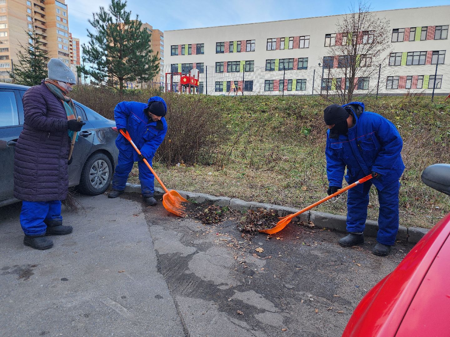фрязино, уборка улиц, смет мусора, мбу городское хозяйство, устранение последний непогоды,