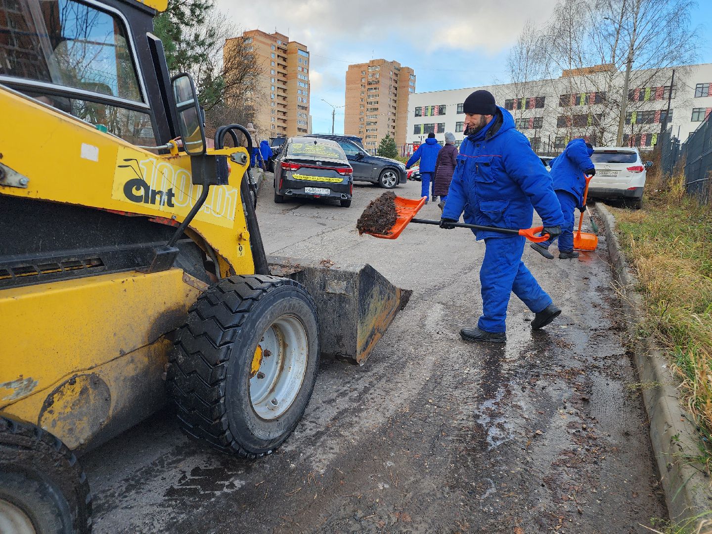 фрязино, уборка улиц, смет мусора, мбу городское хозяйство, устранение последний непогоды,