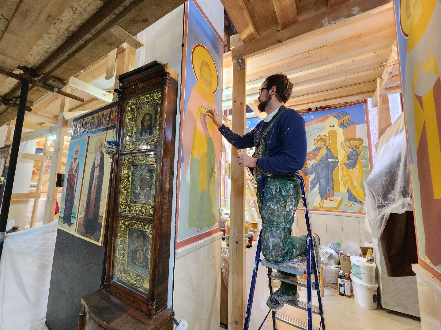 фрязино, роспись храма, иконопись, иконописец, строительство храма, православие,