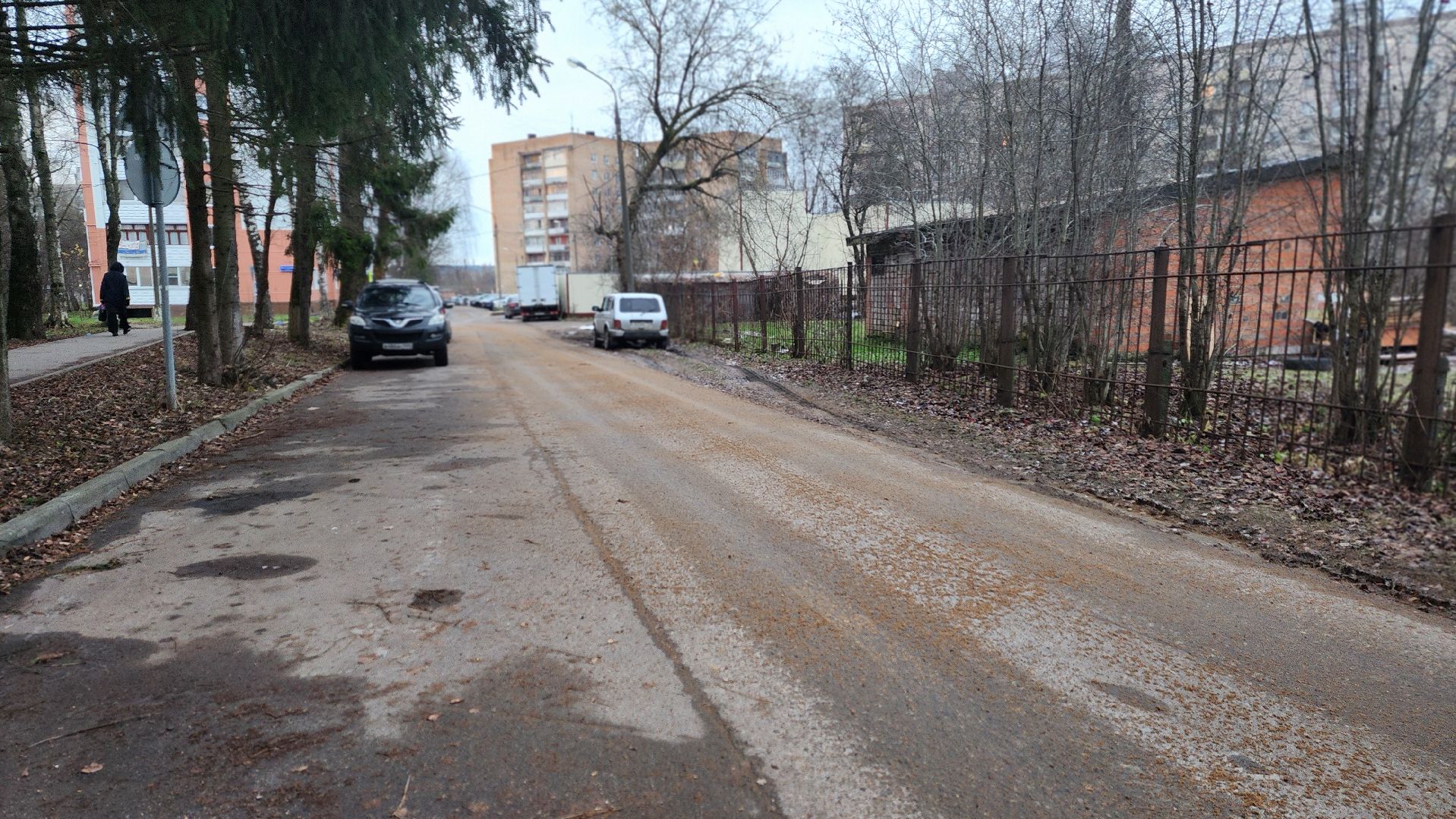 клин, 50 лет октября, гололед, обработка дорог,