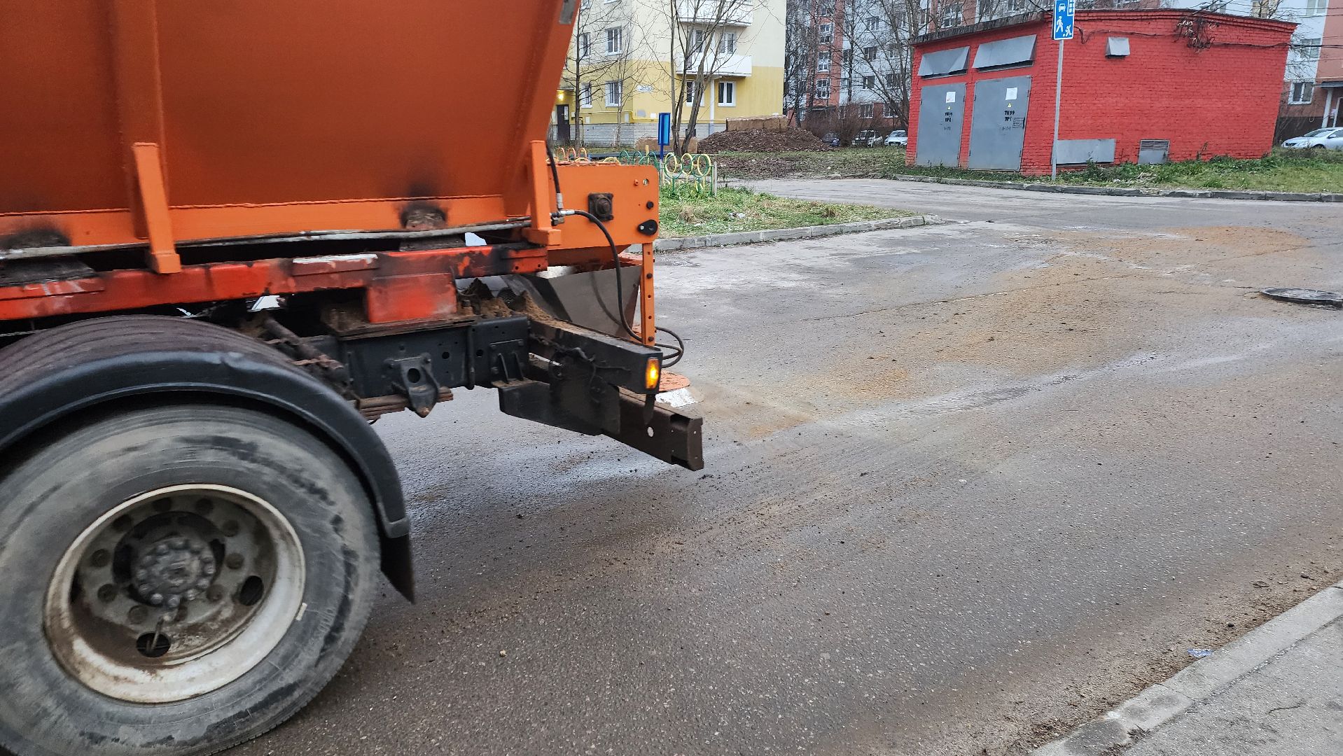 клин, 50 лет октября, гололед, обработка дорог,