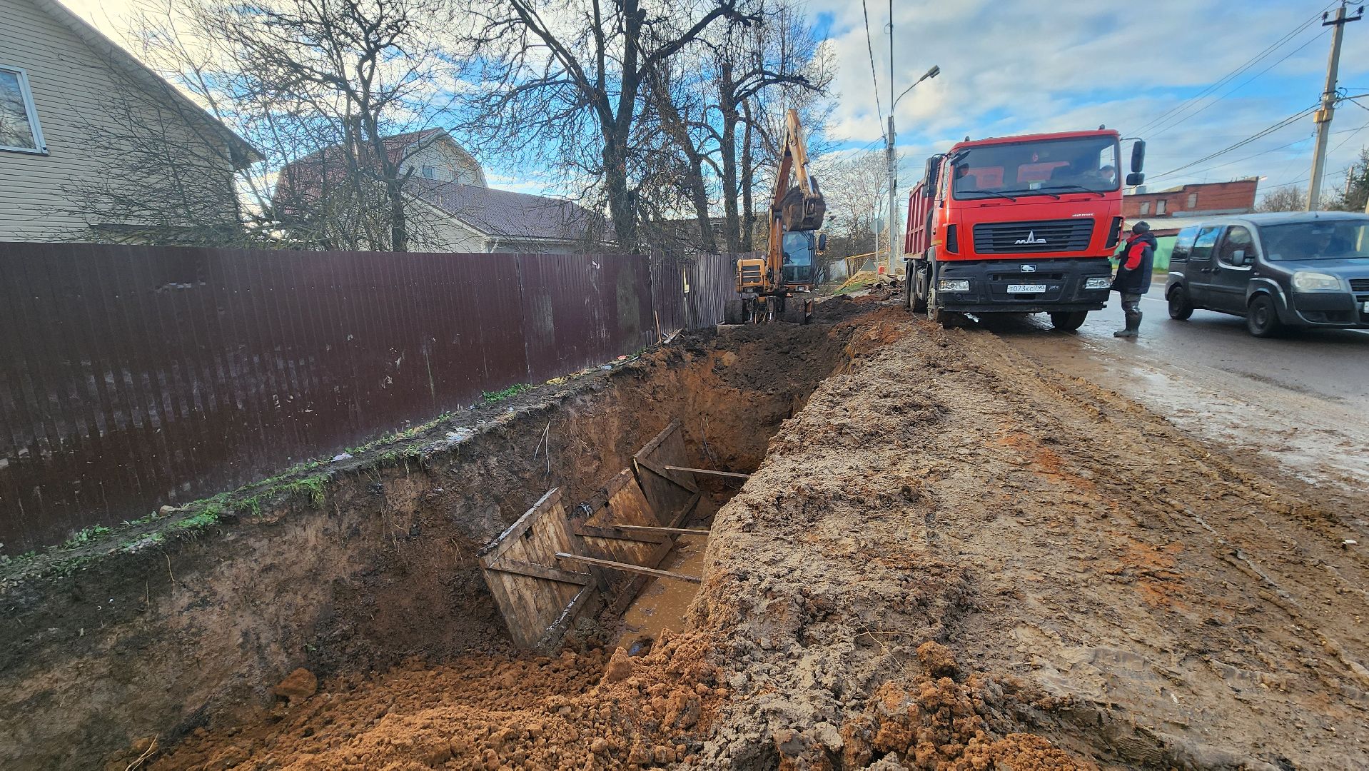 Канализация , Лобня, строительство канализации,