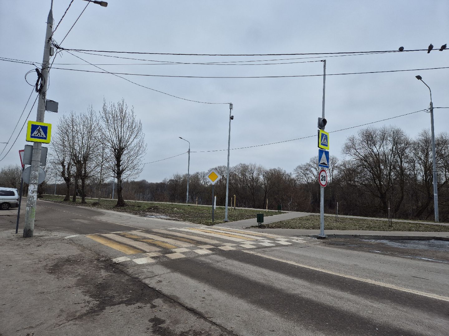 проекционная разметка, пешеходный переход, орехово-зуево,