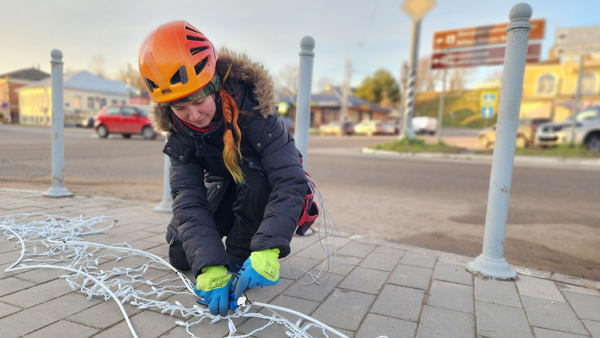 волоколамск, новогодние гирлянды, украшение города,